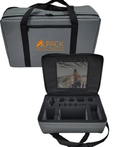 Durable and stylish soft sample case by Alpack, perfect for secure transport and sales demos.